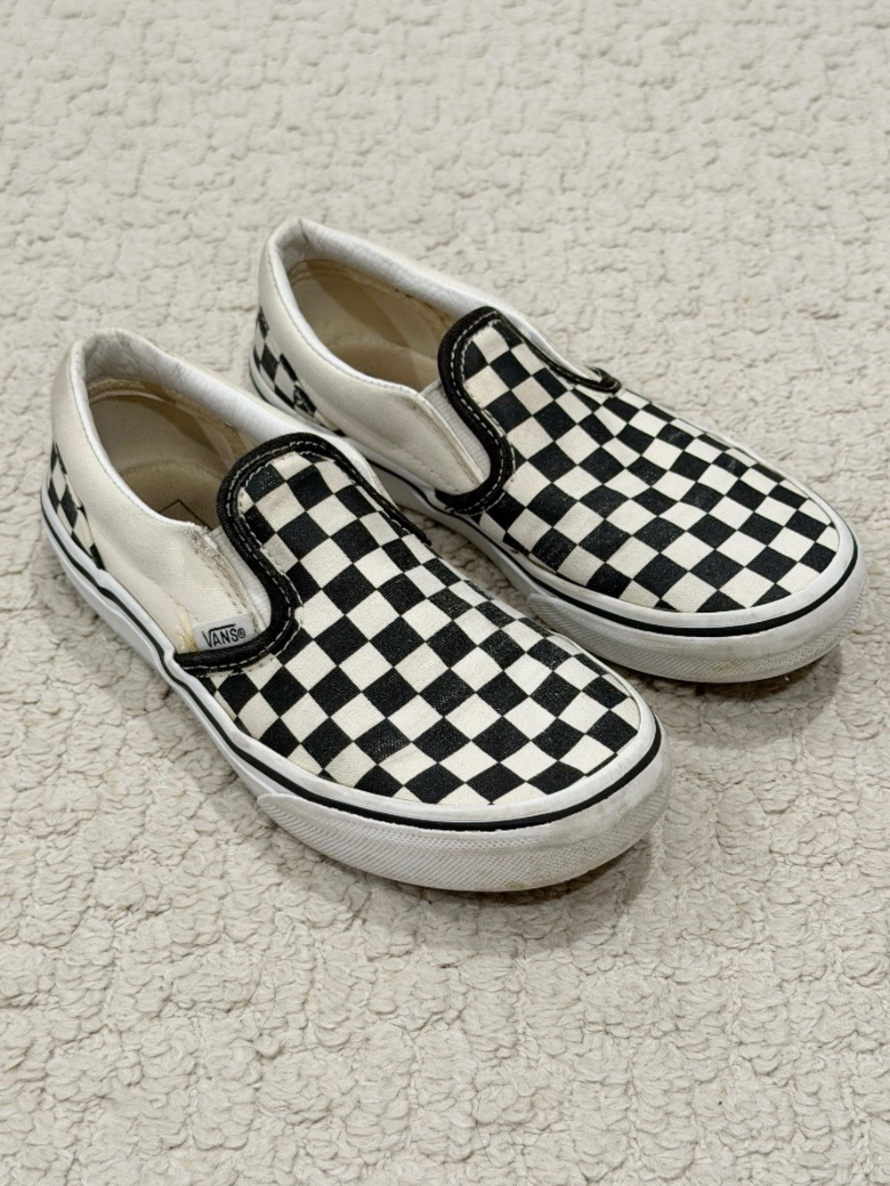 Kids Vans Checked Slip Ons Size 2